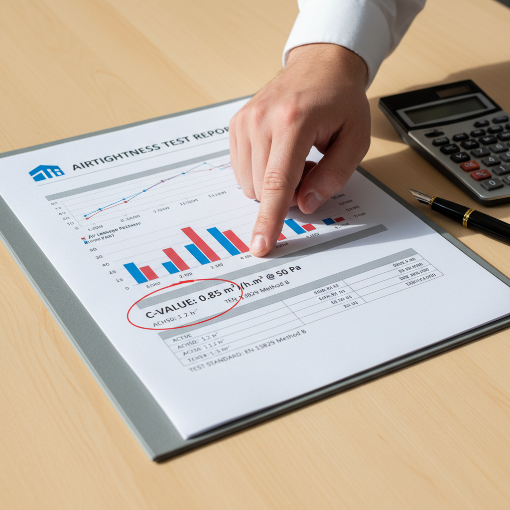 気密測定の報告書